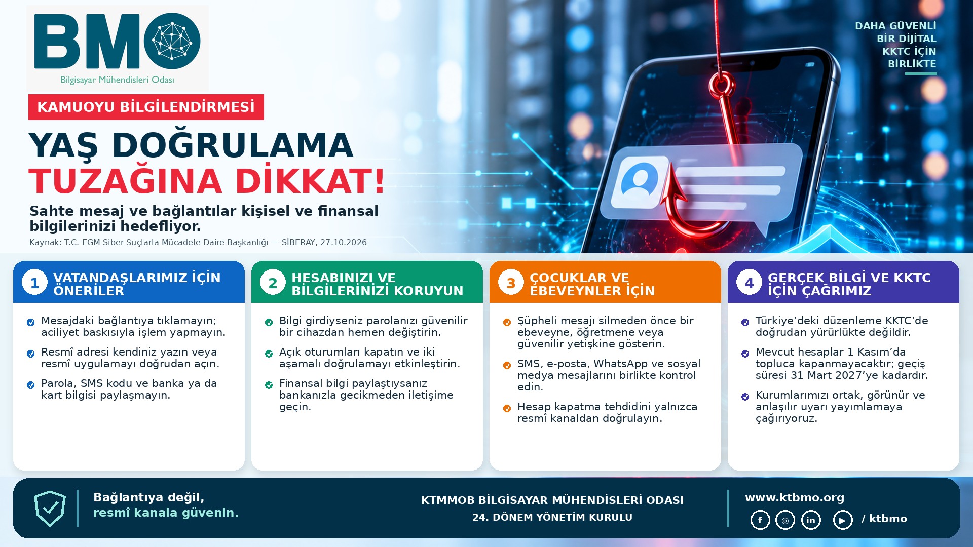 Bilgisayar Mühendisleri Odası'ndan yaş doğrulama mesajlarıyla ilgili uyarı